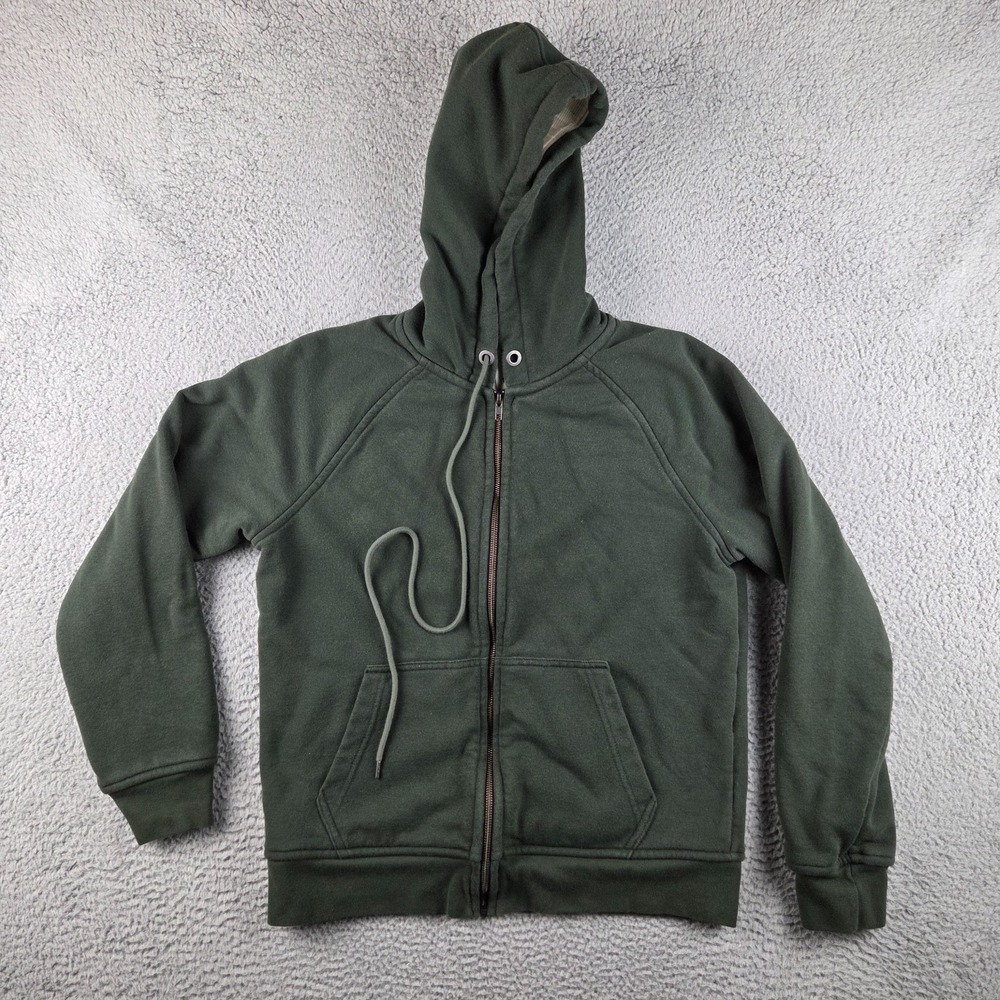 Flint And Tinder 10-year Hoodie Mens L Green Full Zip Sweatshirt Made USA Heavy